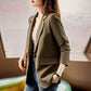 Blazer drapeado informal sencillo