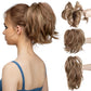 Cola de caballo con pinzas sinteticas Extensiones de pelo Diy Hairpiece Hair Bun